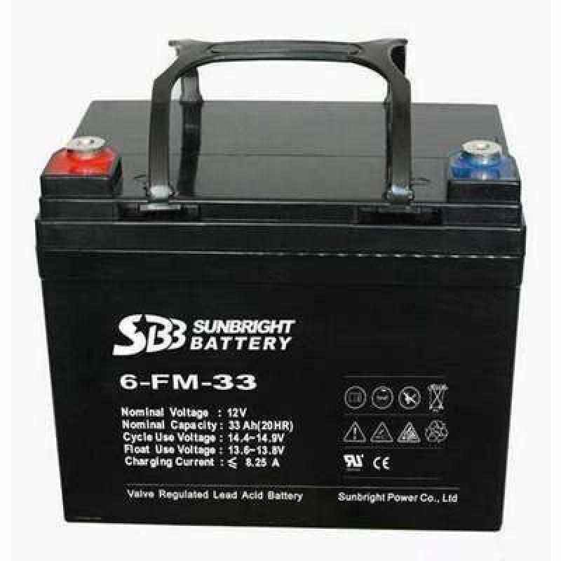 SBB圣豹蓄电池6-lFM-33 12V33AH中央控制站和传输站系统直流电源