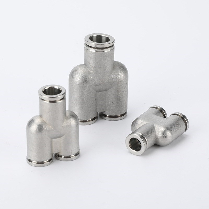 不锈钢PY接头三通变径快q插接头异Y型12-10-8-6-4气动气管接头
