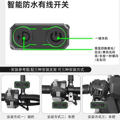 石栏摩托车LED射灯GT20RS高亮80W160W透N镜雾灯电动车铺助灯远近