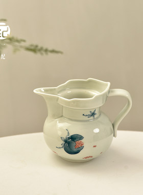 纯手绘摇花僧帽壶公道杯家用泡茶分茶器功K夫茶茶道配件茶海小公