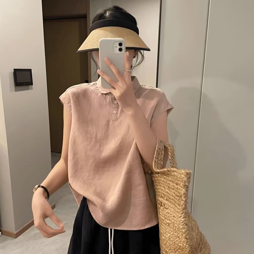 夏季新款复古文艺小飞袖衬衫女