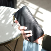 玩爷钱包男真皮头层牛皮卡包证件一体长款 钱夹大容量拉链手机包