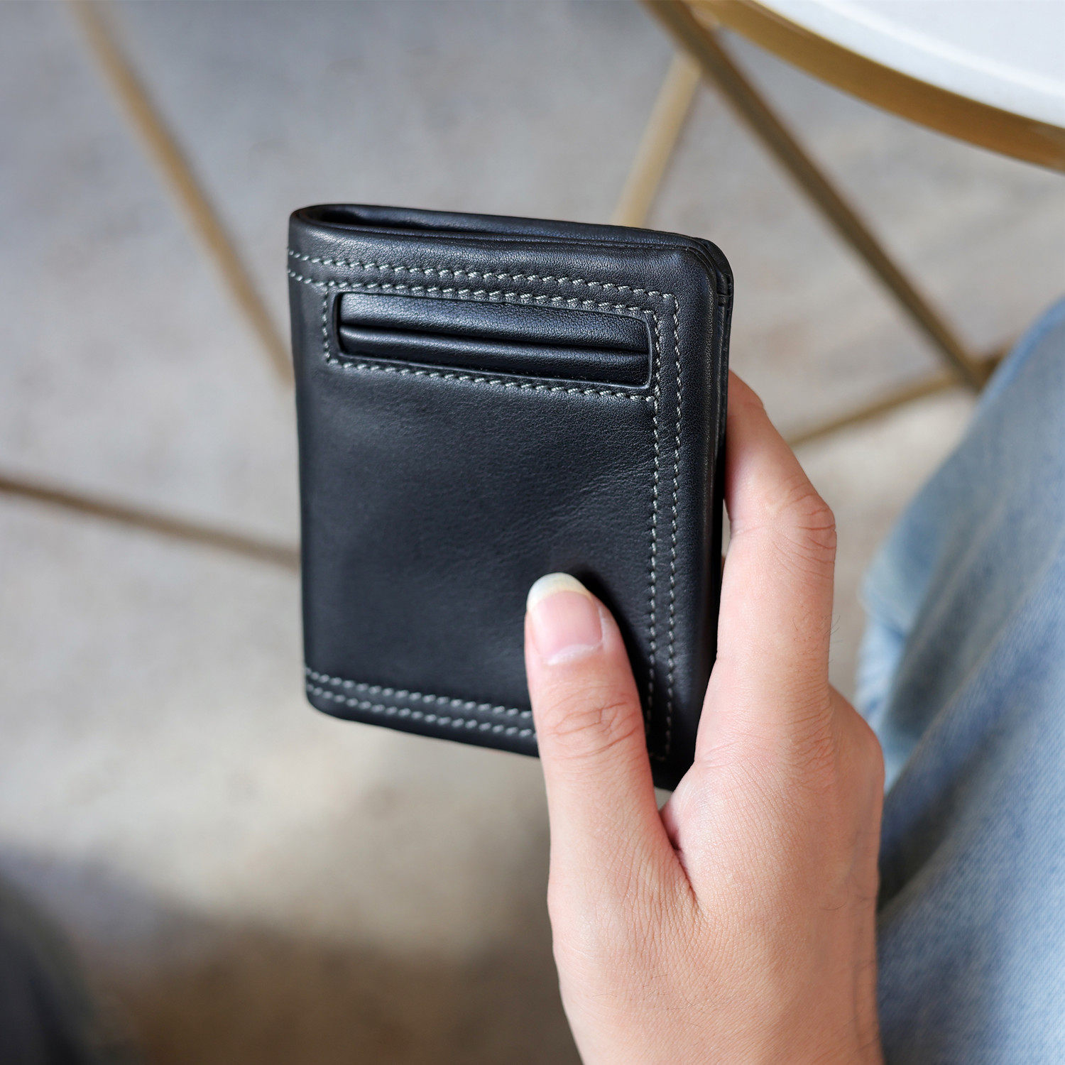 玩爷真皮钱包男短款拉链皮夹子黑色头层牛皮卡包竖款商务男士钱夹