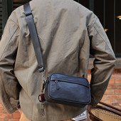 玩爷单肩包男真皮小背包随身休闲头层牛皮男士 斜挎包软皮工装 跨包