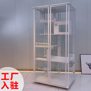 全景貓別墅貓屋家用貓籠子超大室內實木貓咪繁殖籠貓柜豪華貓窩