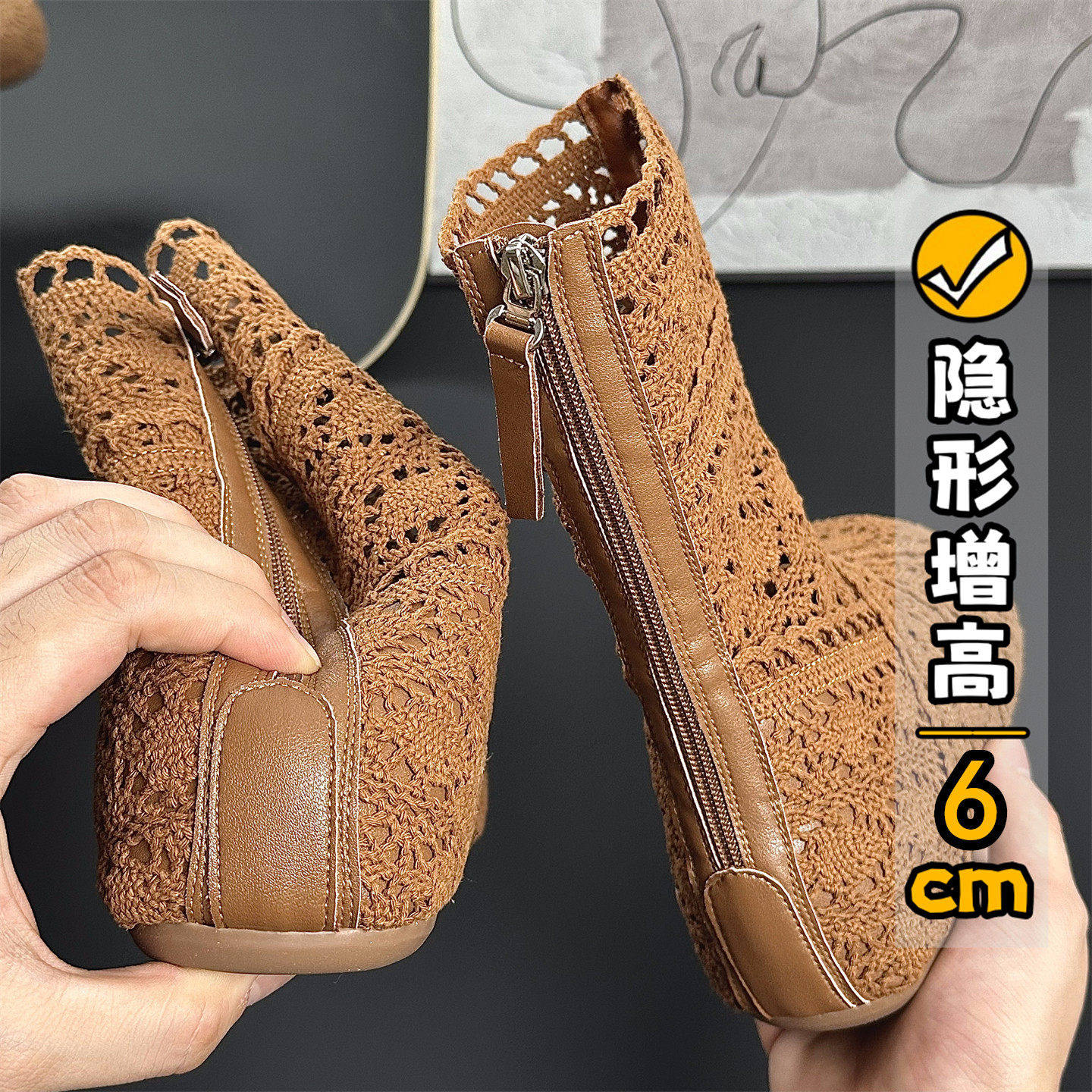 6cm~设计感小众编织罗马凉鞋