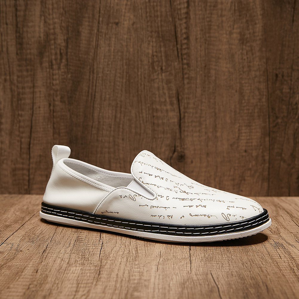 2026春季新款男鞋真皮透气一脚蹬懒人鞋男士韩版豆豆鞋软底乐福鞋