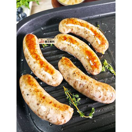 百倍德德式鲜肉香肠纯猪肉烤肠罗勒风味肠肉粒家用商用烧烤爆汁肠