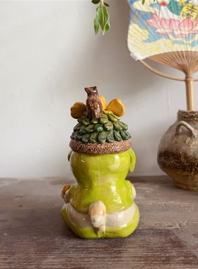 景德镇手工捏招财龙猫香s插倒流香炉创意中式新茶宠龙年礼物茶道1