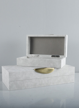 现代简约装饰盒子首饰盒卧室饰y品摆件售楼处客厅样板房桌面装饰