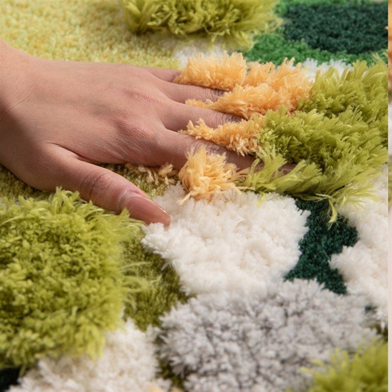 卧室地毯异形苔藓森系立体长毛客厅G地装饰多色立体簇绒阳台子