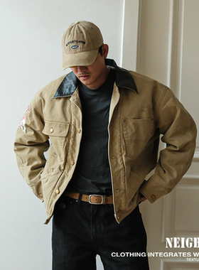 【舞圣•马克】NEIGBORL钊叔制潮流翻领复古巴恩风工装夹棉外套