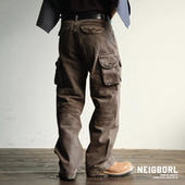 NEIGBORL钊叔制复古重工洗水多口袋渐变直筒休闲工装 工会 裤