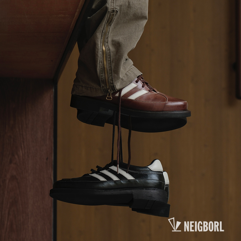 复古街头感马皮全皮系带德训鞋