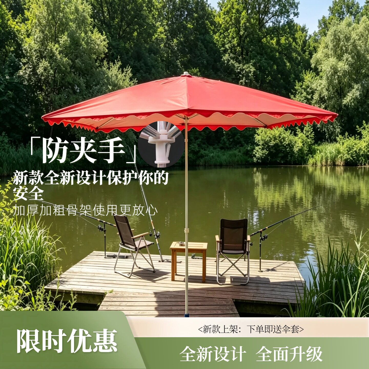 摆摊防晒晴雨两用抗风遮阳伞
