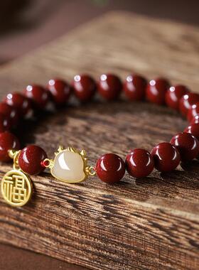 2024龙年本命年天然红朱砂手链女生属龙护身符手串新年礼物