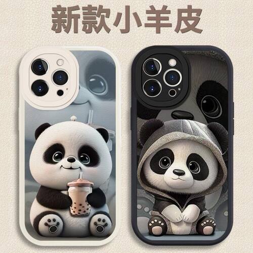 卡通熊猫适用OPPOReno8Pro手机壳A96/A92创意A93oppor11/r11s/r15x女p17proFindX5oppoR17软a52/a56/a93s可爱