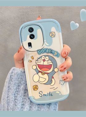 叮当猫适用OPPO新款Reno8Pro手机壳A96卡通A9全包r9保护findX5p个性neo5女v11防摔v15可爱realmGT2男R17软a52