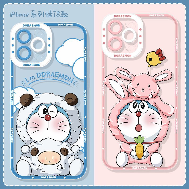 哆啦蓝胖适用OPPO小清新Reno8Pro手机壳A96卡通A9全包r9保护findX5p个性neo5女v11防摔v15情侣realmGT男R17软