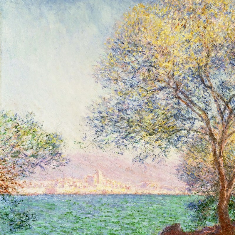 莫奈手绘a油画客厅挂画早晨卧室饭厅玄关沙发背景墙印象派壁画名