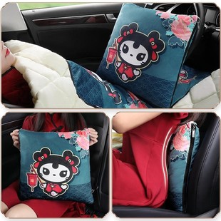 荷橘艾绒加热坐垫垫hupge egg野陈暖宫驱寒养生国风抱枕被两用办