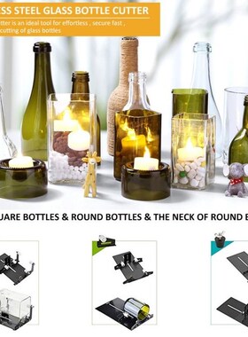 Adjustableg Glass Bottle Cutter Kit Stainless Steel Round Sq