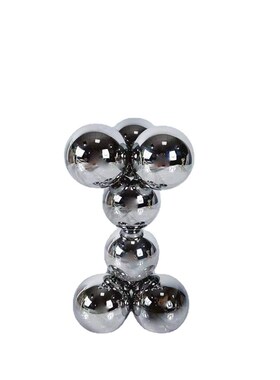 简约现代橘色银色水晶装饰球样板间客厅P茶几软装饰品摆件