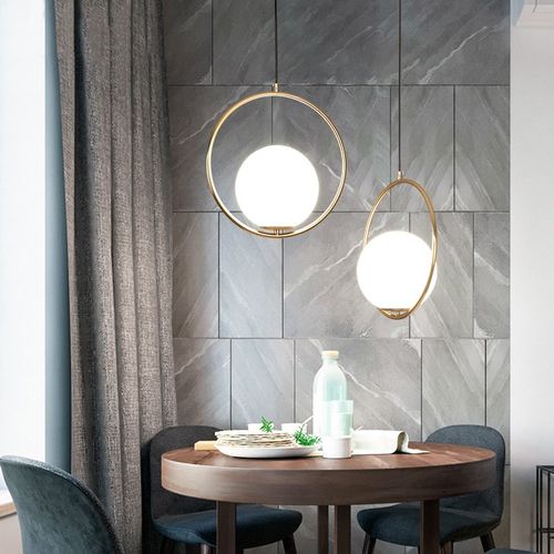 Nordic single-head glass bedside pendant lamp simple Ymodern