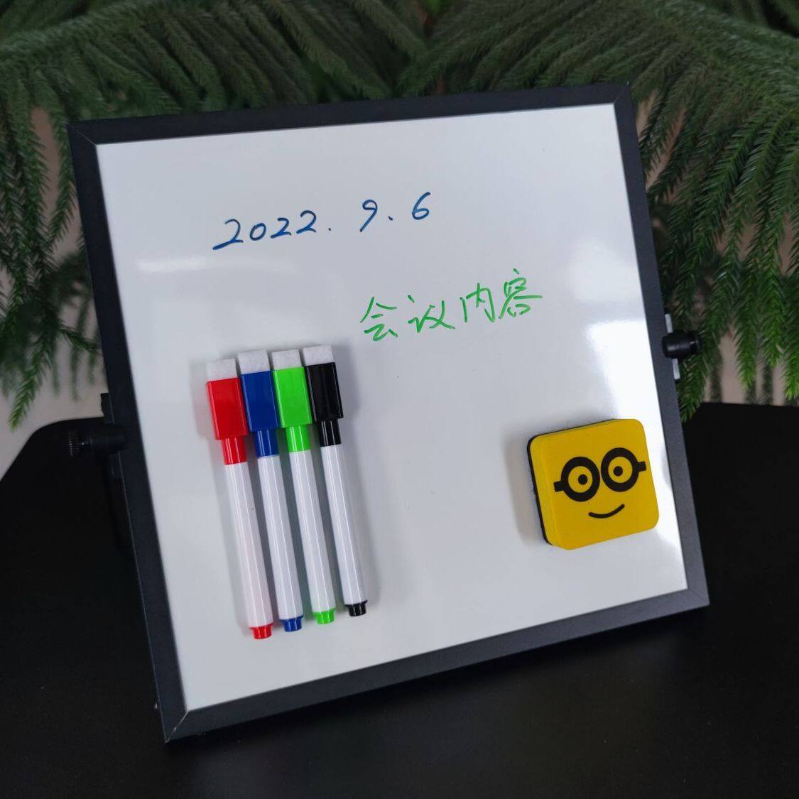 桌面白板折叠小白板双面写字板便携式铝合金留言板支架式办公宿舍