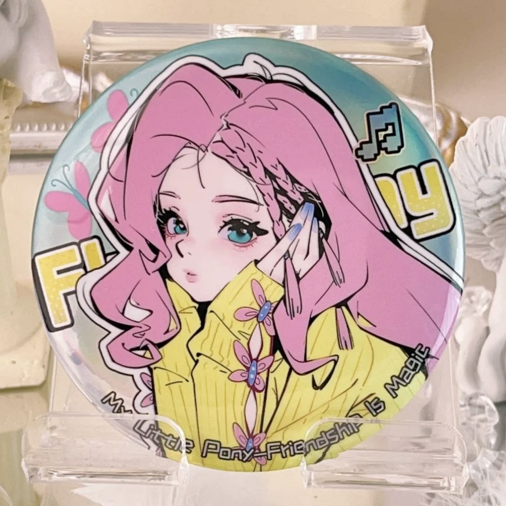 小马宝莉同人吧唧少女心可爱徽章紫悦碧琪柔柔吧唧自制58mm同人谷
