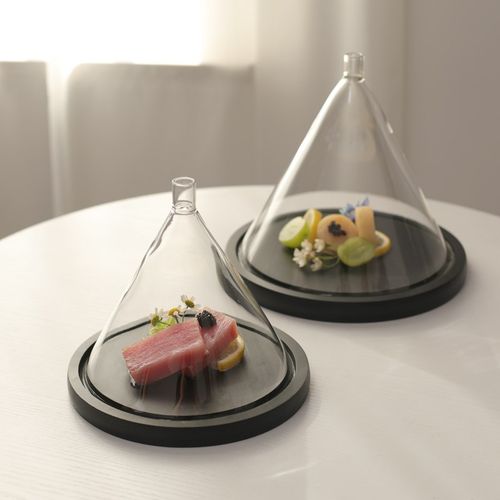 分子料理烟熏透明玻璃玻璃罩锥形B盖子酒店用Q品冒烟特色意境菜器