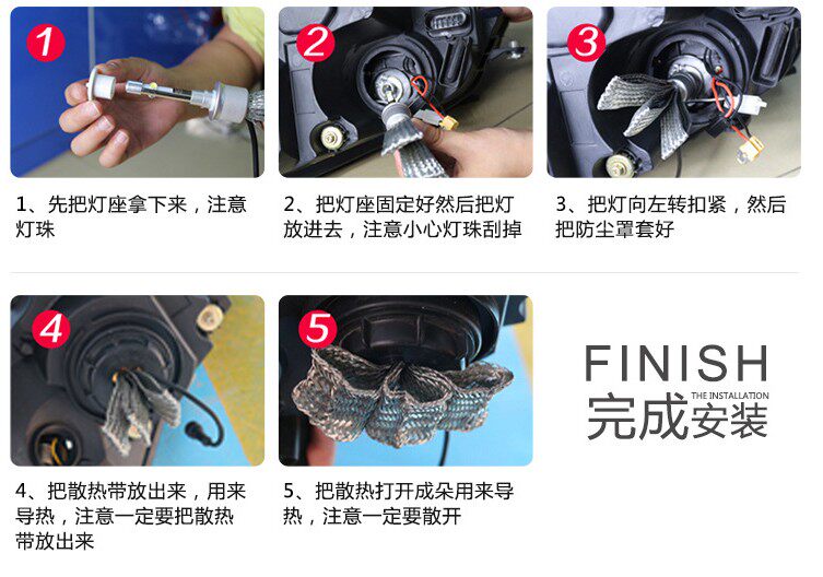 春风狒狒ST150/400pNK 猛鸷CB190x摩托车前大灯改装远近光LED灯泡
