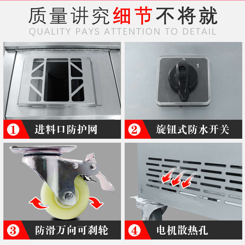 睿核不锈钢商用电动切肉机切y片切丝机全自动多功能切菜机可拆卸