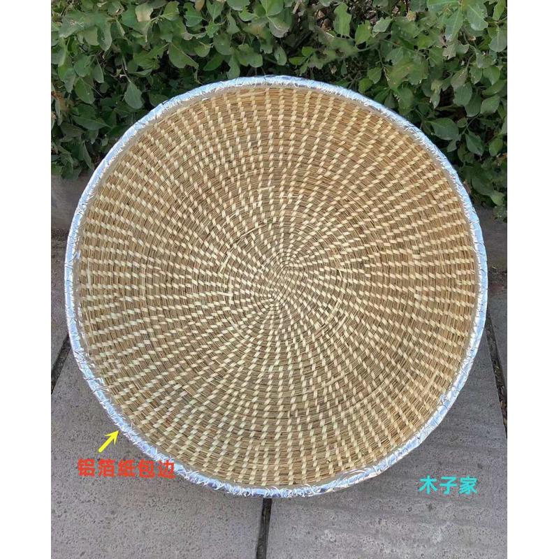 手工草编锅盖铁锅k柴锅盖大锅盖蒸锅厨房烹饪用具 不包边草帽盖子
