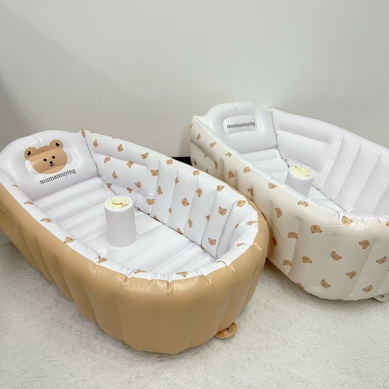 宝宝便携式充气洗澡盆新生婴儿洗澡盆婴儿沐浴盆可折叠躺家用浴盆