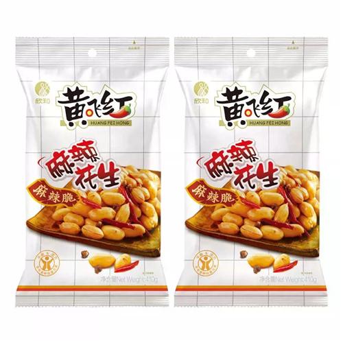 山东黄飞红黄飞鸿麻辣花生米410g*2包388g*2袋办公室休闲零食
