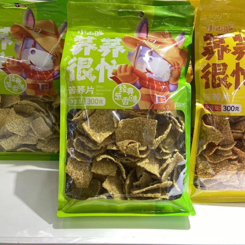 小山驴荞荞很忙苦荞片经典香葱味酱汁牛排味即食休闲零食