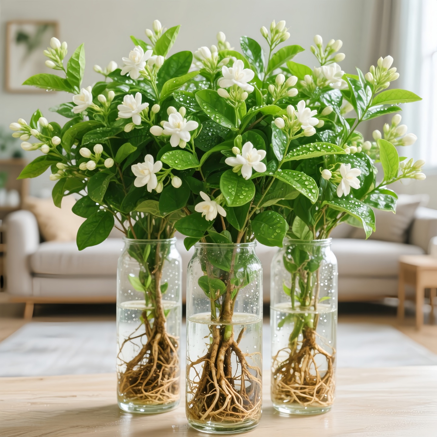 茉莉花水培植物花卉绿植室内盆栽四季好养客厅办公室桌面鲜花盆景