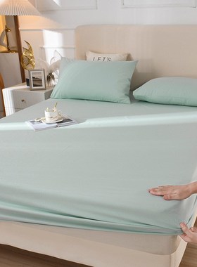 a类床笠单件加厚磨毛床罩席梦思床垫保护套4Y0支全棉床套