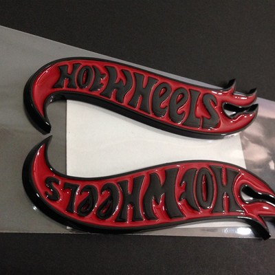 1pair  Hot Wheels Flames Embylem Badge Hot Rod, Mustang, Cam