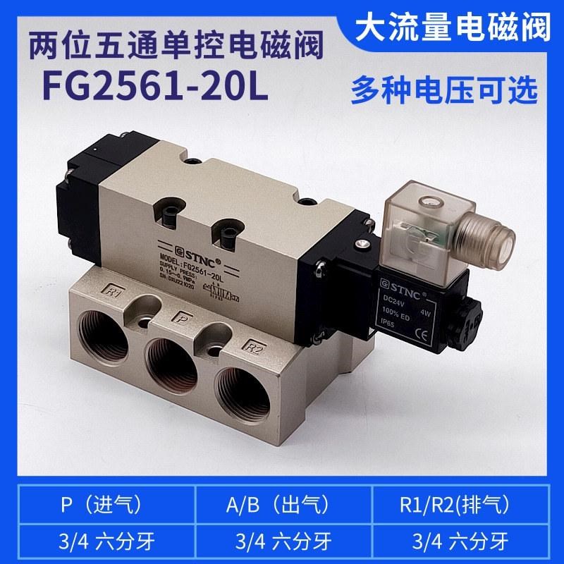 STNC索诺天工气动大流量电磁阀FG2541-15L FG2561M-20L FG2581-25