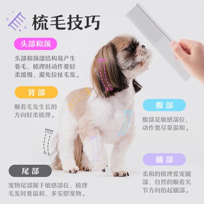 MADAN宠物h美容排梳美容师专业防静电不锈钢狗狗开结猫梳子克家