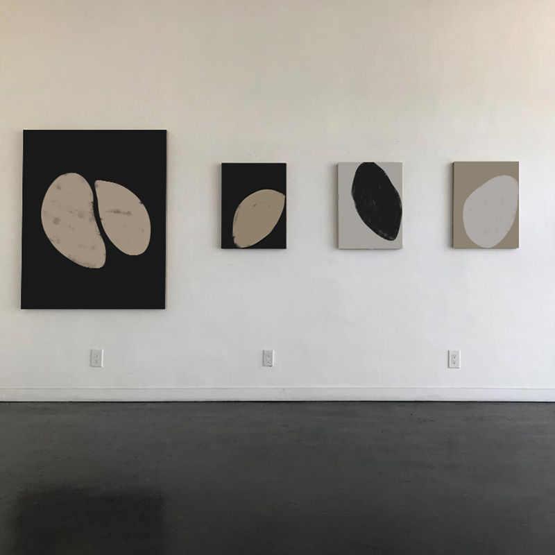 侘寂风极简色块装饰画ins现代客厅抽象画玄关loft工作室黑白挂画图片