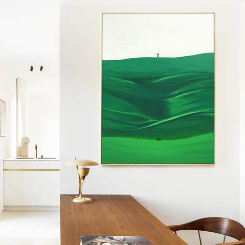 重置艺术轻奢现代风高端画入户玄关E走廊过道装饰画客餐厅挂画绿