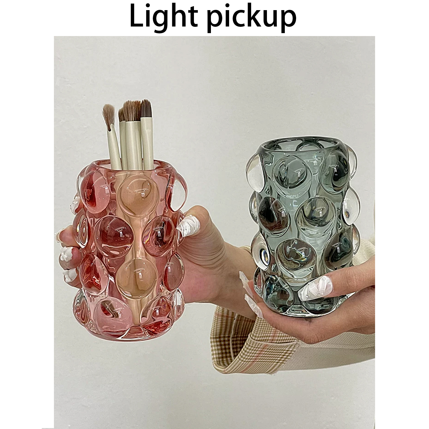 化妆刷收纳盒玻璃高档轻奢杂物储物盒桌面遥控器笔筒文具收纳ins