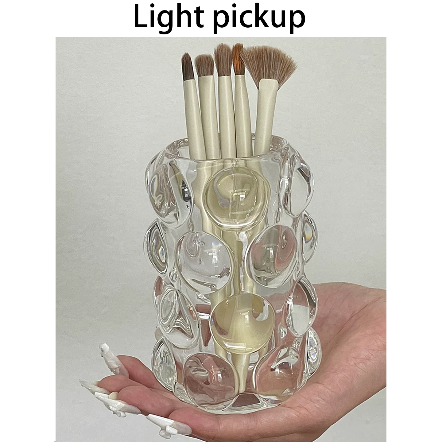 化妆刷收纳盒玻璃高档轻奢杂物储物盒桌面遥控器笔筒文具收纳ins