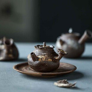【直播推荐】全手工日式复古诧y寂风南蛮烧紫砂泥茶具工夫茶单壶