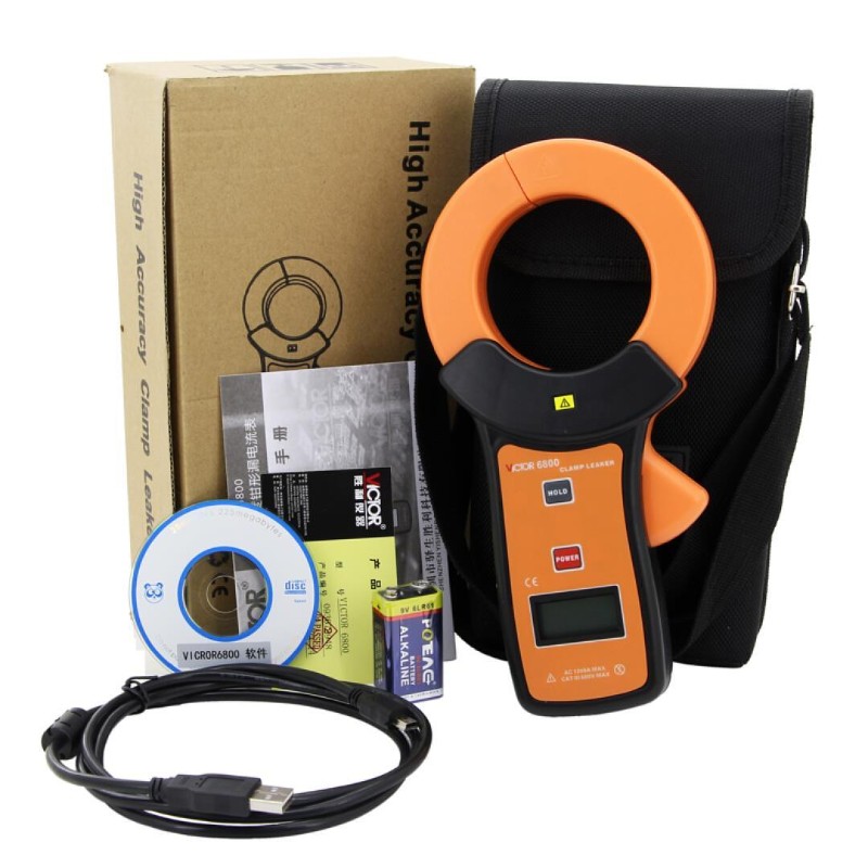 胜利仪器 毫安级钳形表p VC6800高精度钳形泄漏电流表泄露钳形万