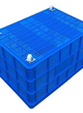 海斯迪克HKCC1j8加厚蓝色塑料筐快递物流框592筐外600*420*350mm