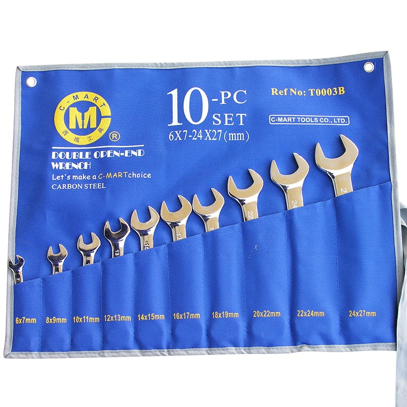 十件双头呆扳手开口扳手T0003A B西玛工具CMARPT套装6-32mm呆头